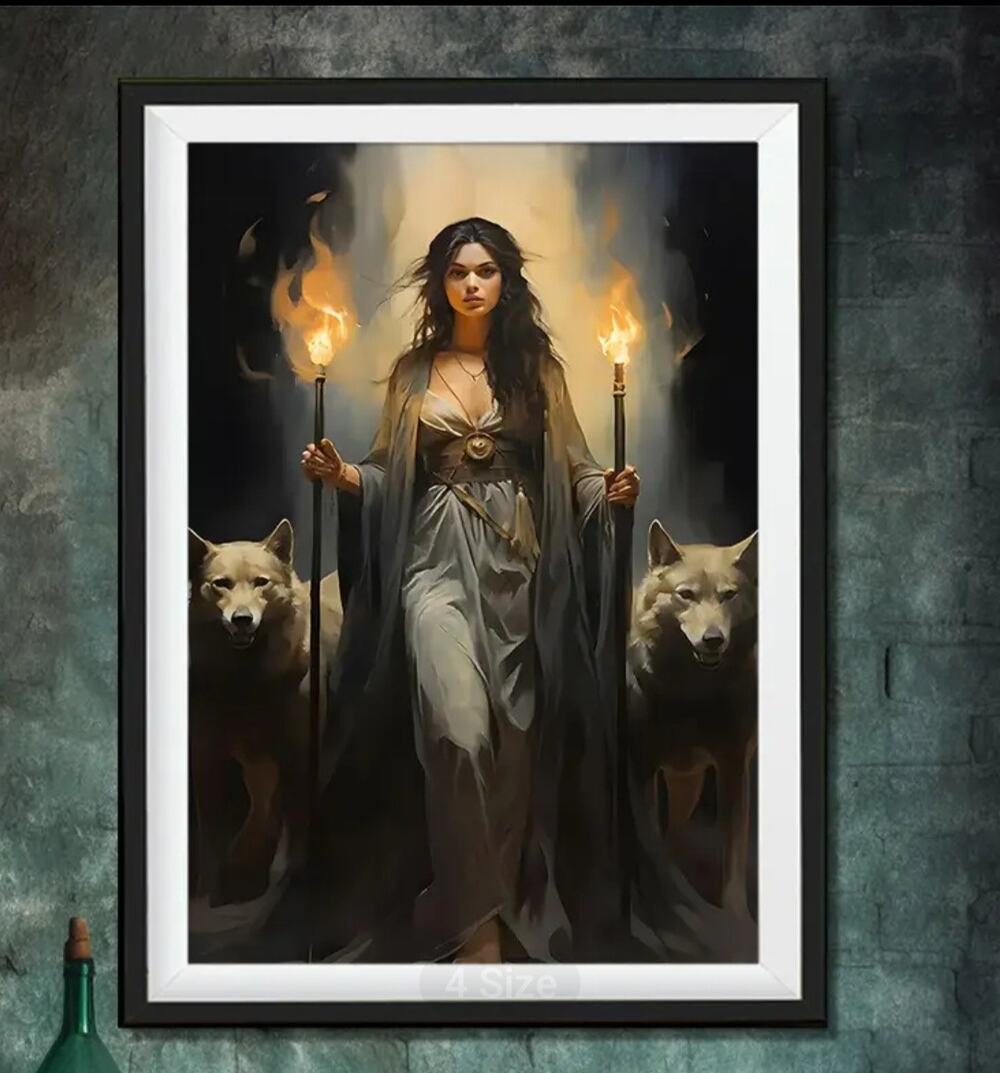 Skadi Norse Goddess Canvas Art Print 12×18 Lupa Artemis Leto Wolf Folklore Pagan